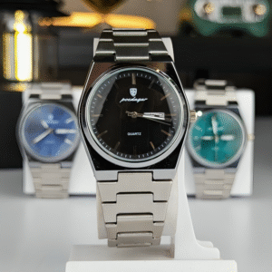 Classic Silver Black Watch